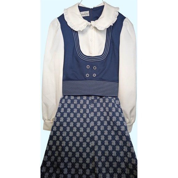 Patricia Fair Women's Vintage 70s Tic-Tac-Toe Novelty Print Maxi Dress Hippie - Picture 15 of 16